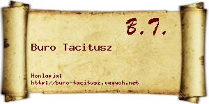 Buro Tacitusz névjegykártya